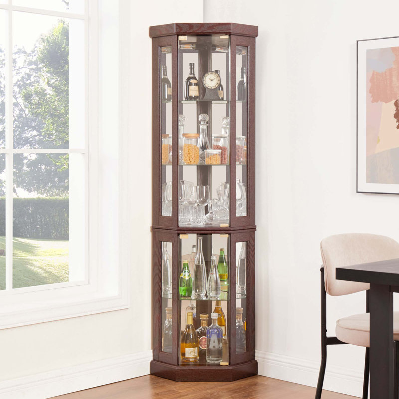 Glass corner china cabinet cheap